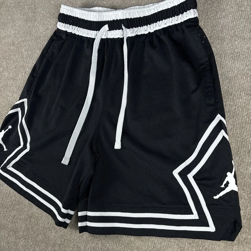 Nike Air Jordan Dri-FIT Diamond Basketball Shorts Black White Men's Medium